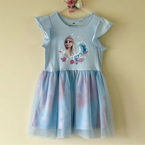 H&M Toddler Girls' Frozen Elsa Light Blue Tulle Dress, Size 3-4yrs